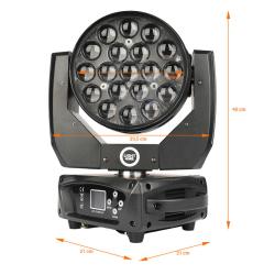 LIGHT4ME ZOOM WASH 19x15W głowica ruchoma LED RGBW