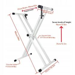 AMBRA X4-WH statyw podwójny keyboard pianino